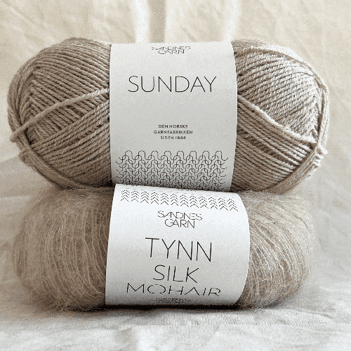 Honey pillow, 50x50 cm - Sandnes Sunday + Tynn Silk Mohair