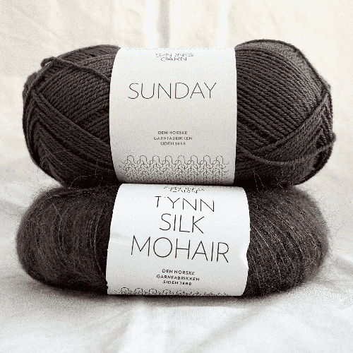 Marie Clutch, 17 cm - Sandnes Sunday + Tynn Silk Mohair