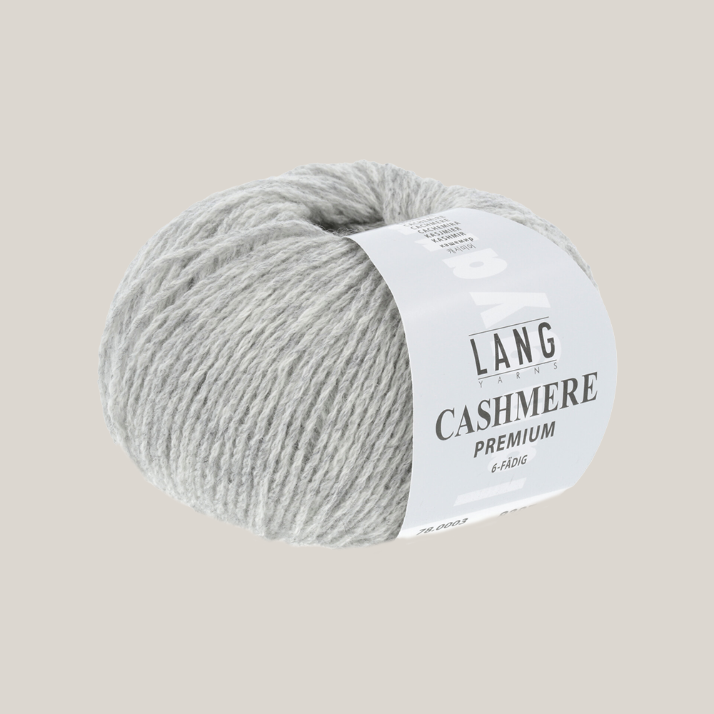 Lang Yarns Cashmere Premium – luksuriøst 100 % cashmeregarn, ekstra blødt og perfekt til eksklusive strikkeprojekter som huer, halstørklæder og babystrik. strikkepind  millimeter til 3,5 millimeter. Farve 0003