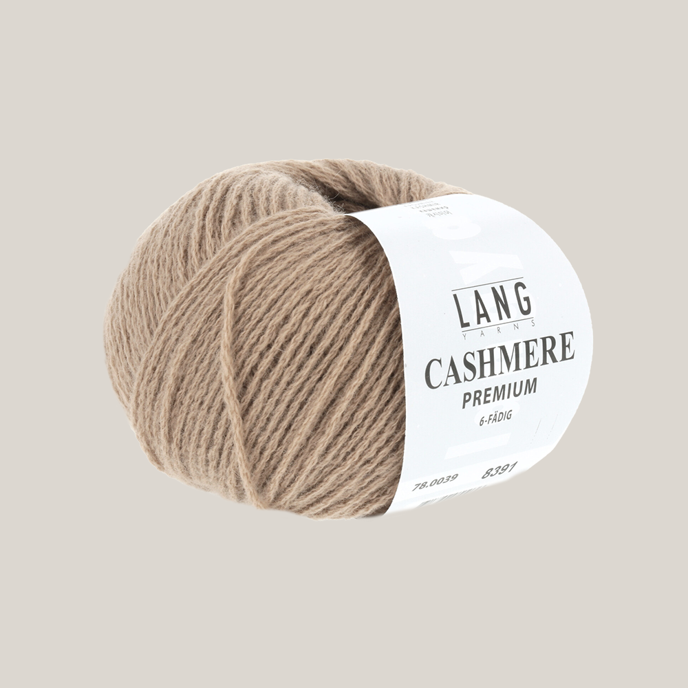 Lang Yarns Cashmere Premium – luksuriøst 100 % cashmeregarn, ekstra blødt og perfekt til eksklusive strikkeprojekter som huer, halstørklæder og babystrik. strikkepind  millimeter til 3,5 millimeter. Farve 0039