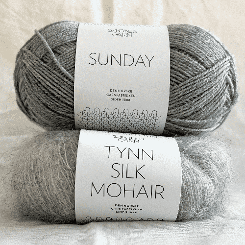 Marie Clutch, 17 cm - Sandnes Sunday + Thin Silk Mohair