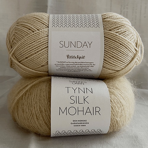 Honey pillow, 50x50 cm - Sandnes Sunday + Tynn Silk Mohair