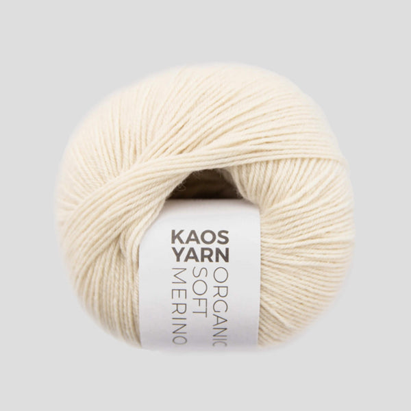 KAOS YARN I Organic Soft Merino, farve 1001 - Køb bæredygtigt garn fra Kaos Yarn